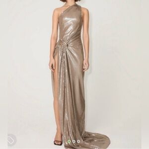 KHY Sequin One Shoulder Gown | Champagne